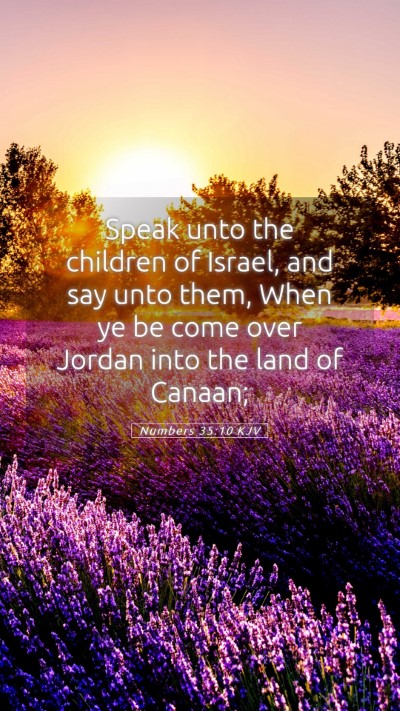 Picture 05 - Numbers 35:10 KJV Mobile Phone Wallpaper - Speak unto the children of Israel, and say unto - Mobile Bible Verse Wallpaper