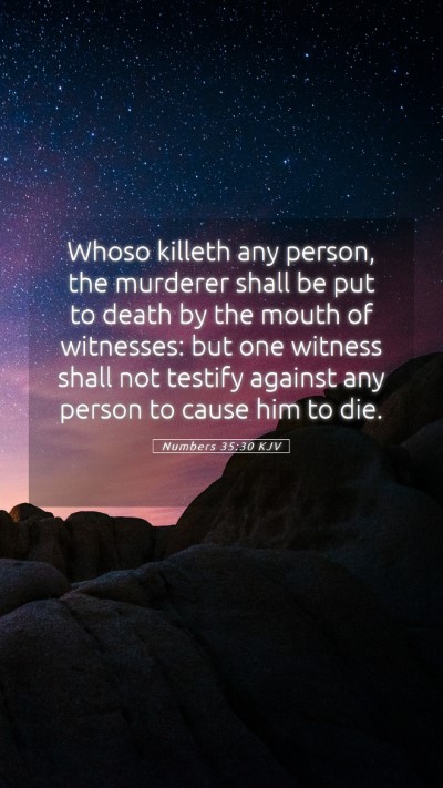 Picture 05 - Numbers 35:30 KJV Mobile Phone Wallpaper - Whoso killeth any person, the murderer shall be - Mobile Bible Verse Wallpaper