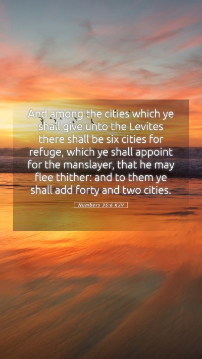 Picture 05 - Numbers 35:6 KJV Mobile Phone Wallpaper - And among the cities which ye shall give unto the - Mobile Bible Verse Wallpaper
