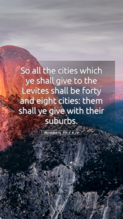 Picture 05 - Numbers 35:7 KJV Mobile Phone Wallpaper - So all the cities which ye shall give to the - Mobile Bible Verse Wallpaper