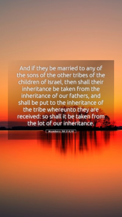 Picture 05 - Numbers 36:3 KJV Mobile Phone Wallpaper - And if they be married to any of the sons of the - Mobile Bible Verse Wallpaper