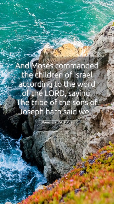 Picture 05 - Numbers 36:5 KJV Mobile Phone Wallpaper - And Moses commanded the children of Israel - Mobile Bible Verse Wallpaper