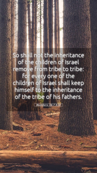 Picture 05 - Numbers 36:7 KJV Mobile Phone Wallpaper - So shall not the inheritance of the children of - Mobile Bible Verse Wallpaper
