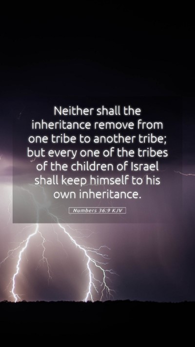 Picture 05 - Numbers 36:9 KJV Mobile Phone Wallpaper - Neither shall the inheritance remove from one - Mobile Bible Verse Wallpaper