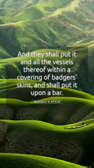 Picture 05 - Numbers 4:10 KJV Mobile Phone Wallpaper - And they shall put it and all the vessels thereof - Mobile Bible Verse Wallpaper