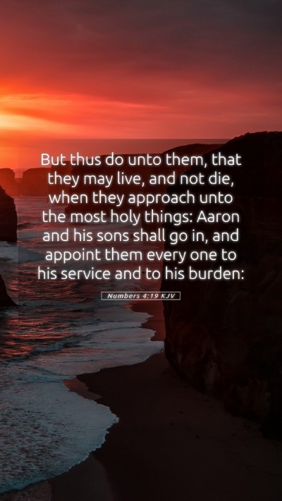 Picture 05 - Numbers 4:19 KJV Mobile Phone Wallpaper - But thus do unto them, that they may live, and - Mobile Bible Verse Wallpaper