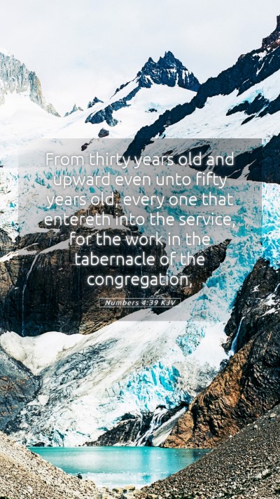 Picture 05 - Numbers 4:39 KJV Mobile Phone Wallpaper - From thirty years old and upward even unto fifty - Mobile Bible Verse Wallpaper