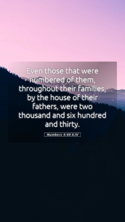 Picture 05 - Numbers 4:40 KJV Mobile Phone Wallpaper - Even those that were numbered of them, throughout - Mobile Bible Verse Wallpaper