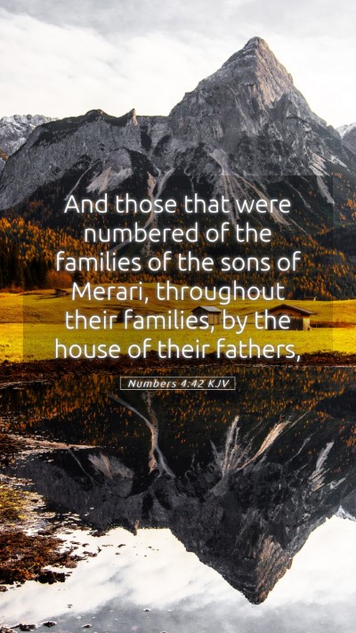 Picture 05 - Numbers 4:42 KJV Mobile Phone Wallpaper - And those that were numbered of the families of - Mobile Bible Verse Wallpaper