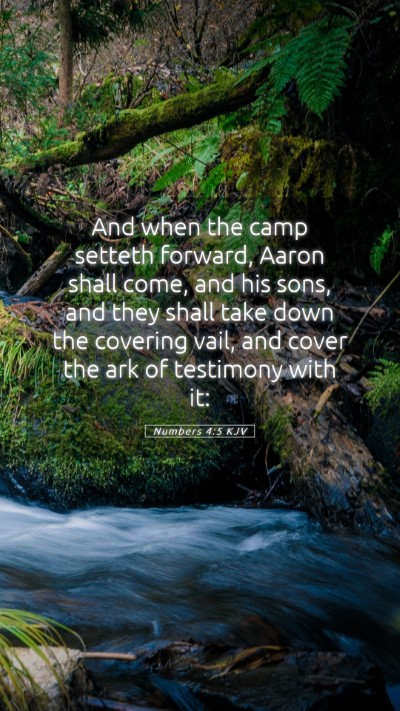 Picture 05 - Numbers 4:5 KJV Mobile Phone Wallpaper - And when the camp setteth forward, Aaron shall - Mobile Bible Verse Wallpaper