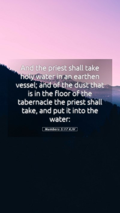 Picture 05 - Numbers 5:17 KJV Mobile Phone Wallpaper - And the priest shall take holy water in an - Mobile Bible Verse Wallpaper