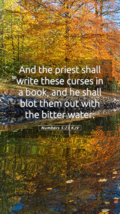 Picture 05 - Numbers 5:23 KJV Mobile Phone Wallpaper - And the priest shall write these curses in a - Mobile Bible Verse Wallpaper