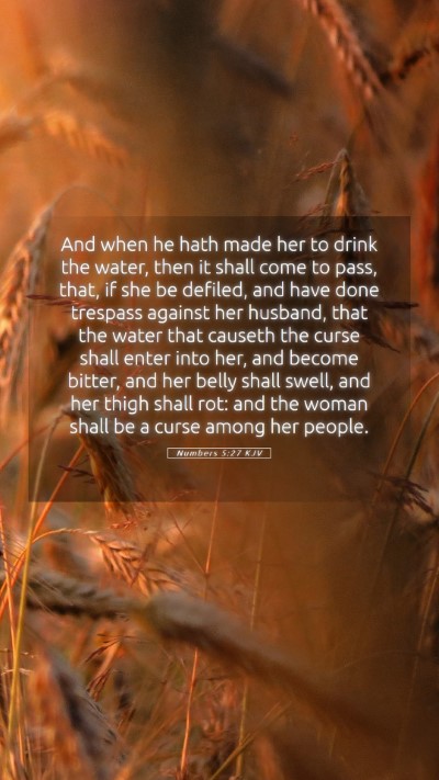 Picture 05 - Numbers 5:27 KJV Mobile Phone Wallpaper - And when he hath made her to drink the water, - Mobile Bible Verse Wallpaper