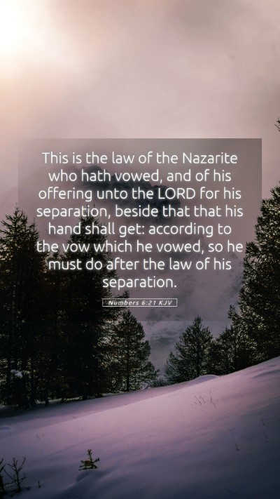 Picture 05 - Numbers 6:21 KJV Mobile Phone Wallpaper - This is the law of the Nazarite who hath vowed, - Mobile Bible Verse Wallpaper
