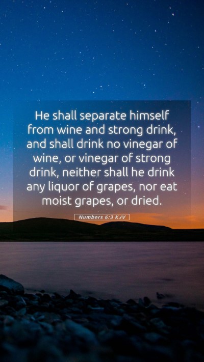 Picture 05 - Numbers 6:3 KJV Mobile Phone Wallpaper - He shall separate himself from wine and strong - Mobile Bible Verse Wallpaper
