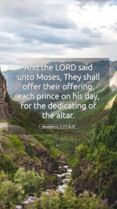 Picture 05 - Numbers 7:11 KJV Mobile Phone Wallpaper - And the LORD said unto Moses, They shall offer - Mobile Bible Verse Wallpaper