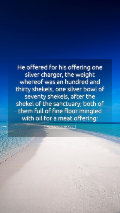 Picture 05 - Numbers 7:19 KJV Mobile Phone Wallpaper - He offered for his offering one silver charger, - Mobile Bible Verse Wallpaper