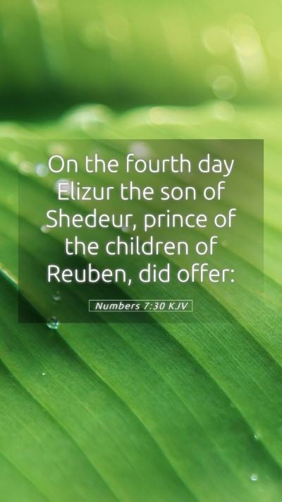 Picture 05 - Numbers 7:30 KJV Mobile Phone Wallpaper - On the fourth day Elizur the son of Shedeur, - Mobile Bible Verse Wallpaper