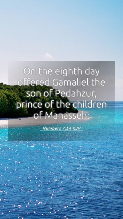 Picture 05 - Numbers 7:54 KJV Mobile Phone Wallpaper - On the eighth day offered Gamaliel the son of - Mobile Bible Verse Wallpaper
