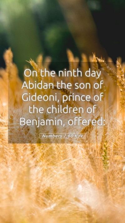 Picture 05 - Numbers 7:60 KJV Mobile Phone Wallpaper - On the ninth day Abidan the son of Gideoni, - Mobile Bible Verse Wallpaper