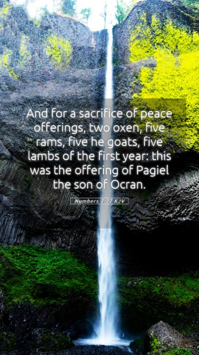 Picture 05 - Numbers 7:77 KJV Mobile Phone Wallpaper - And for a sacrifice of peace offerings, two oxen, - Mobile Bible Verse Wallpaper