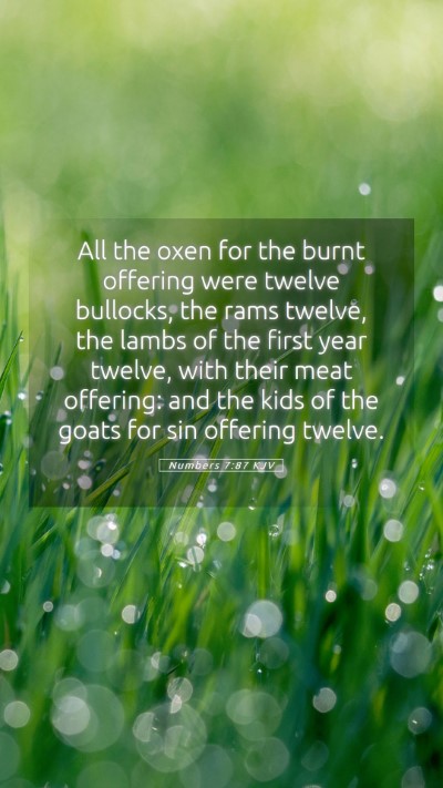 Picture 05 - Numbers 7:87 KJV Mobile Phone Wallpaper - All the oxen for the burnt offering were twelve - Mobile Bible Verse Wallpaper