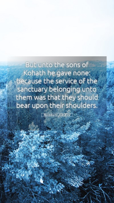 Picture 05 - Numbers 7:9 KJV Mobile Phone Wallpaper - But unto the sons of Kohath he gave none: because - Mobile Bible Verse Wallpaper