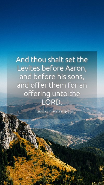 Picture 05 - Numbers 8:13 KJV Mobile Phone Wallpaper - And thou shalt set the Levites before Aaron, and - Mobile Bible Verse Wallpaper
