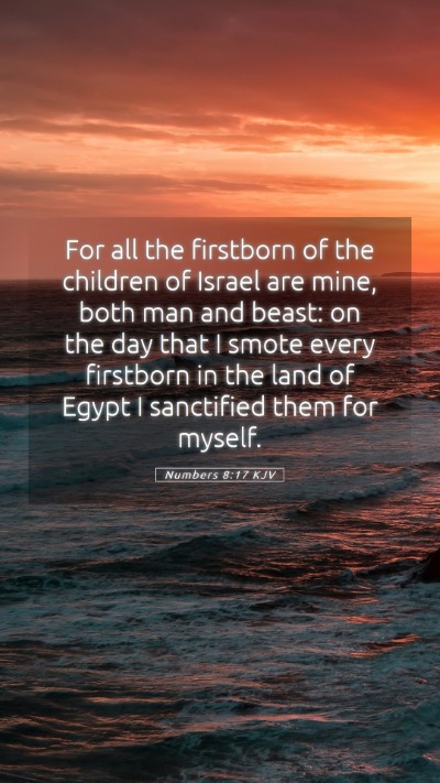 Picture 05 - Numbers 8:17 KJV Mobile Phone Wallpaper - For all the firstborn of the children of Israel - Mobile Bible Verse Wallpaper