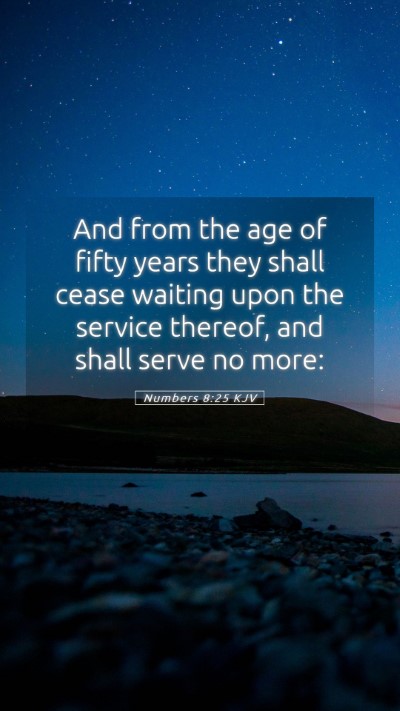 Picture 05 - Numbers 8:25 KJV Mobile Phone Wallpaper - And from the age of fifty years they shall cease - Mobile Bible Verse Wallpaper