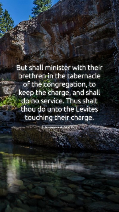 Picture 05 - Numbers 8:26 KJV Mobile Phone Wallpaper - But shall minister with their brethren in the - Mobile Bible Verse Wallpaper