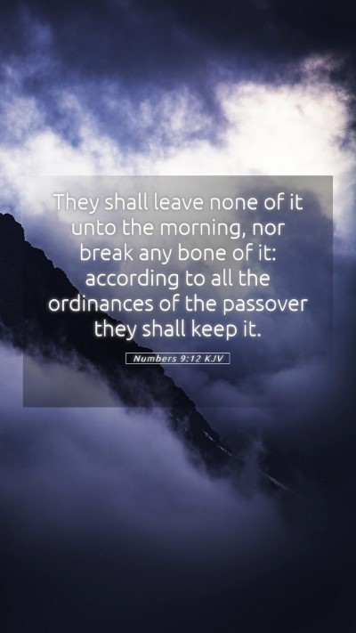 Picture 05 - Numbers 9:12 KJV Mobile Phone Wallpaper - They shall leave none of it unto the morning, nor - Mobile Bible Verse Wallpaper