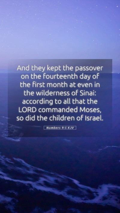 Picture 05 - Numbers 9:5 KJV Mobile Phone Wallpaper - And they kept the passover on the fourteenth day - Mobile Bible Verse Wallpaper