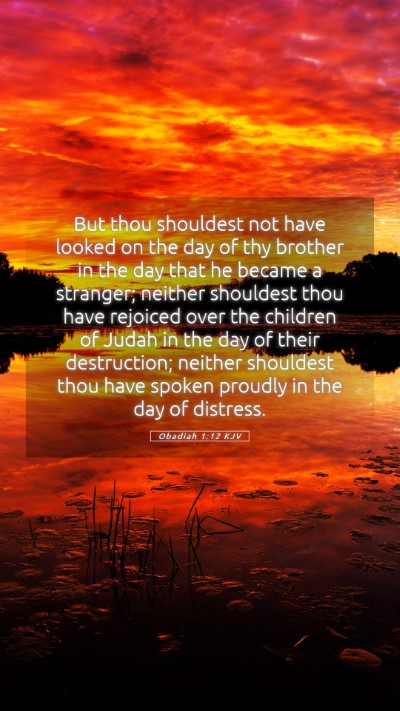 Picture 05 - Obadiah 1:12 KJV Mobile Phone Wallpaper - But thou shouldest not have looked on the day of - Mobile Bible Verse Wallpaper