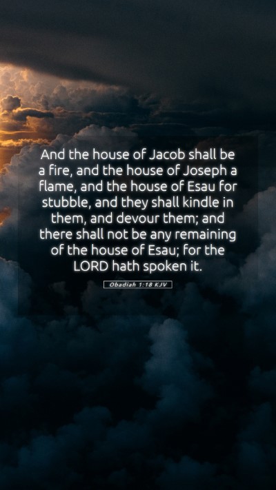 Picture 05 - Obadiah 1:18 KJV Mobile Phone Wallpaper - And the house of Jacob shall be a fire, and the - Mobile Bible Verse Wallpaper