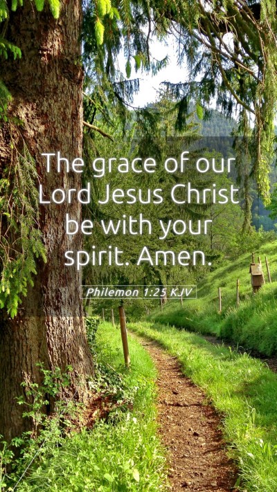 Picture 05 - Philemon 1:25 KJV Mobile Phone Wallpaper - The grace of our Lord Jesus Christ be with your - Mobile Bible Verse Wallpaper