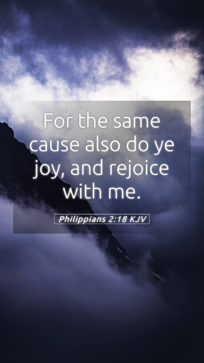 Picture 05 - Philippians 2:18 KJV Mobile Phone Wallpaper - For the same cause also do ye joy, and rejoice - Mobile Bible Verse Wallpaper