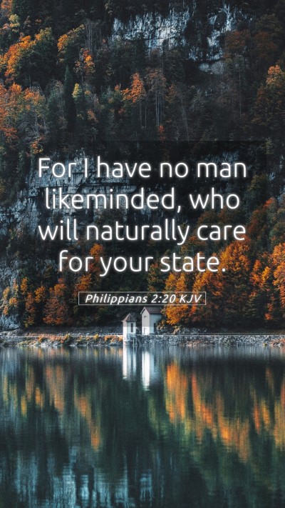 Picture 05 - Philippians 2:20 KJV Mobile Phone Wallpaper - For I have no man likeminded, who will naturally - Mobile Bible Verse Wallpaper