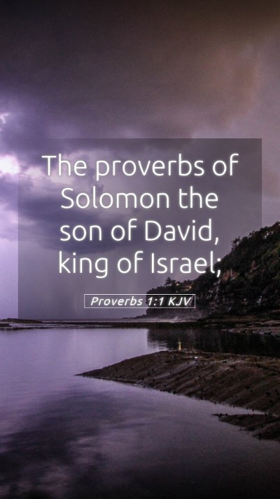 Picture 05 - Proverbs 1:1 KJV Mobile Phone Wallpaper - The proverbs of Solomon the son of David, king of - Mobile Bible Verse Wallpaper
