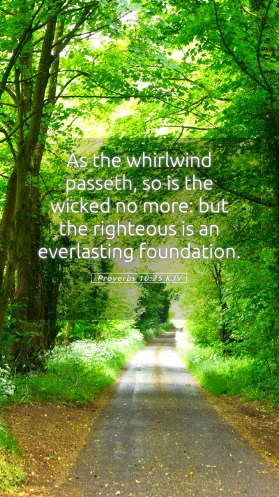 Picture 05 - Proverbs 10:25 KJV Mobile Phone Wallpaper - As the whirlwind passeth, so is the wicked no - Mobile Bible Verse Wallpaper