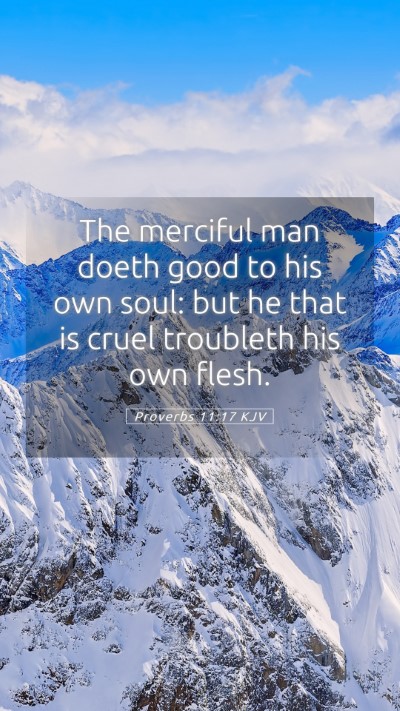 Picture 05 - Proverbs 11:17 KJV Mobile Phone Wallpaper - The merciful man doeth good to his own soul: but - Mobile Bible Verse Wallpaper