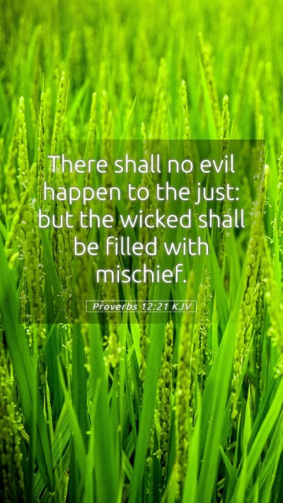 Picture 05 - Proverbs 12:21 KJV Mobile Phone Wallpaper - There shall no evil happen to the just: but the - Mobile Bible Verse Wallpaper