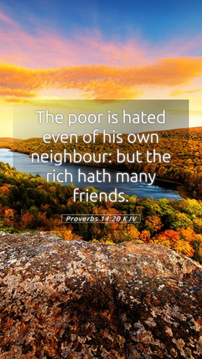 Picture 05 - Proverbs 14:20 KJV Mobile Phone Wallpaper - The poor is hated even of his own neighbour: but - Mobile Bible Verse Wallpaper