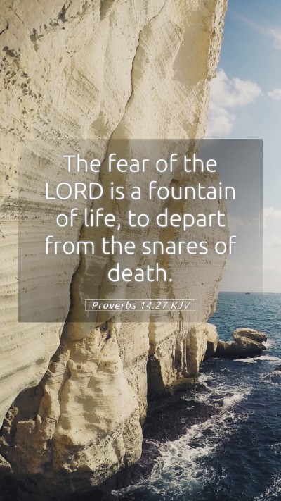 Picture 05 - Proverbs 14:27 KJV Mobile Phone Wallpaper - The fear of the LORD is a fountain of life, to - Mobile Bible Verse Wallpaper
