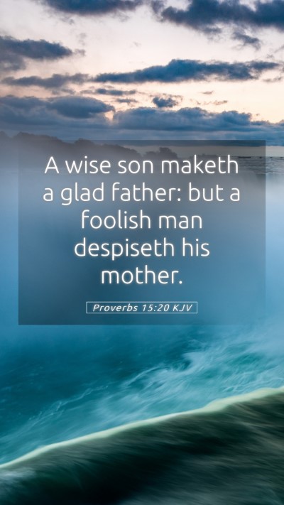 Picture 05 - Proverbs 15:20 KJV Mobile Phone Wallpaper - A wise son maketh a glad father: but a foolish - Mobile Bible Verse Wallpaper