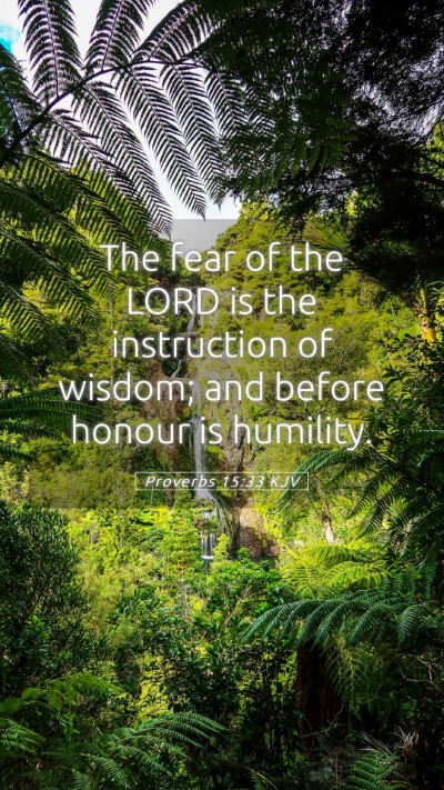 Picture 05 - Proverbs 15:33 KJV Mobile Phone Wallpaper - The fear of the LORD is the instruction of - Mobile Bible Verse Wallpaper