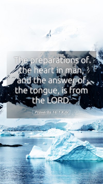 Picture 05 - Proverbs 16:1 KJV Mobile Phone Wallpaper - The preparations of the heart in man, and the - Mobile Bible Verse Wallpaper