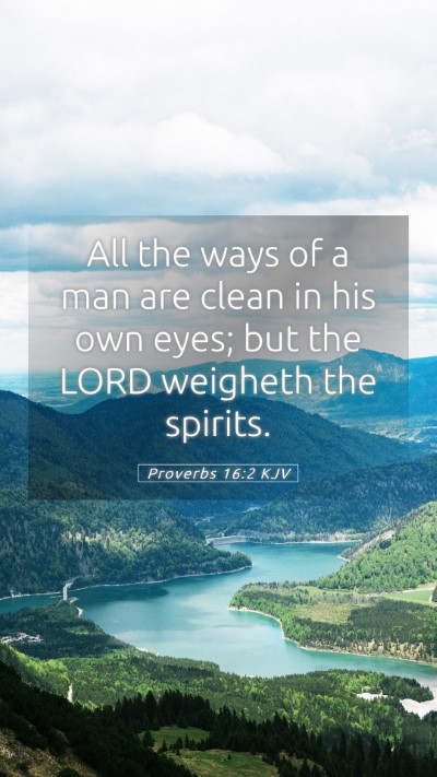 Picture 05 - Proverbs 16:2 KJV Mobile Phone Wallpaper - All the ways of a man are clean in his own eyes; - Mobile Bible Verse Wallpaper