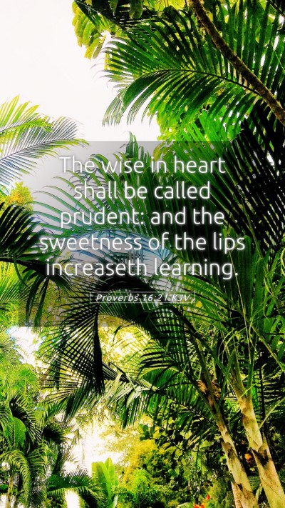 Picture 05 - Proverbs 16:21 KJV Mobile Phone Wallpaper - The wise in heart shall be called prudent: and - Mobile Bible Verse Wallpaper