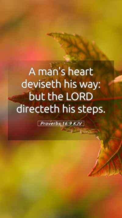 Picture 05 - Proverbs 16:9 KJV Mobile Phone Wallpaper - A man's heart deviseth his way: but the LORD - Mobile Bible Verse Wallpaper